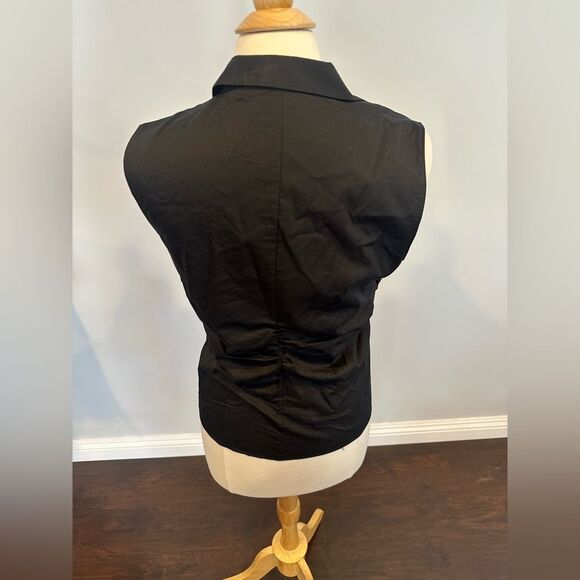 Elie Tahari Women’s Black V Neck Collar Pullover Blouse Top - Picture 2 of 8